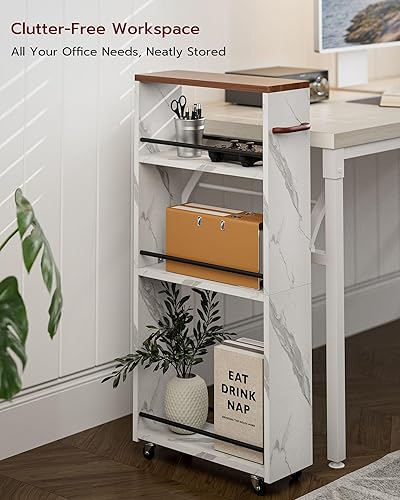Miniatura 6 de Frylr Carrito de almacenamiento delgado  Armario de almacenamiento estrecho de 6 pulgadas de ancho para espacios pequeños, carritos de cocina con