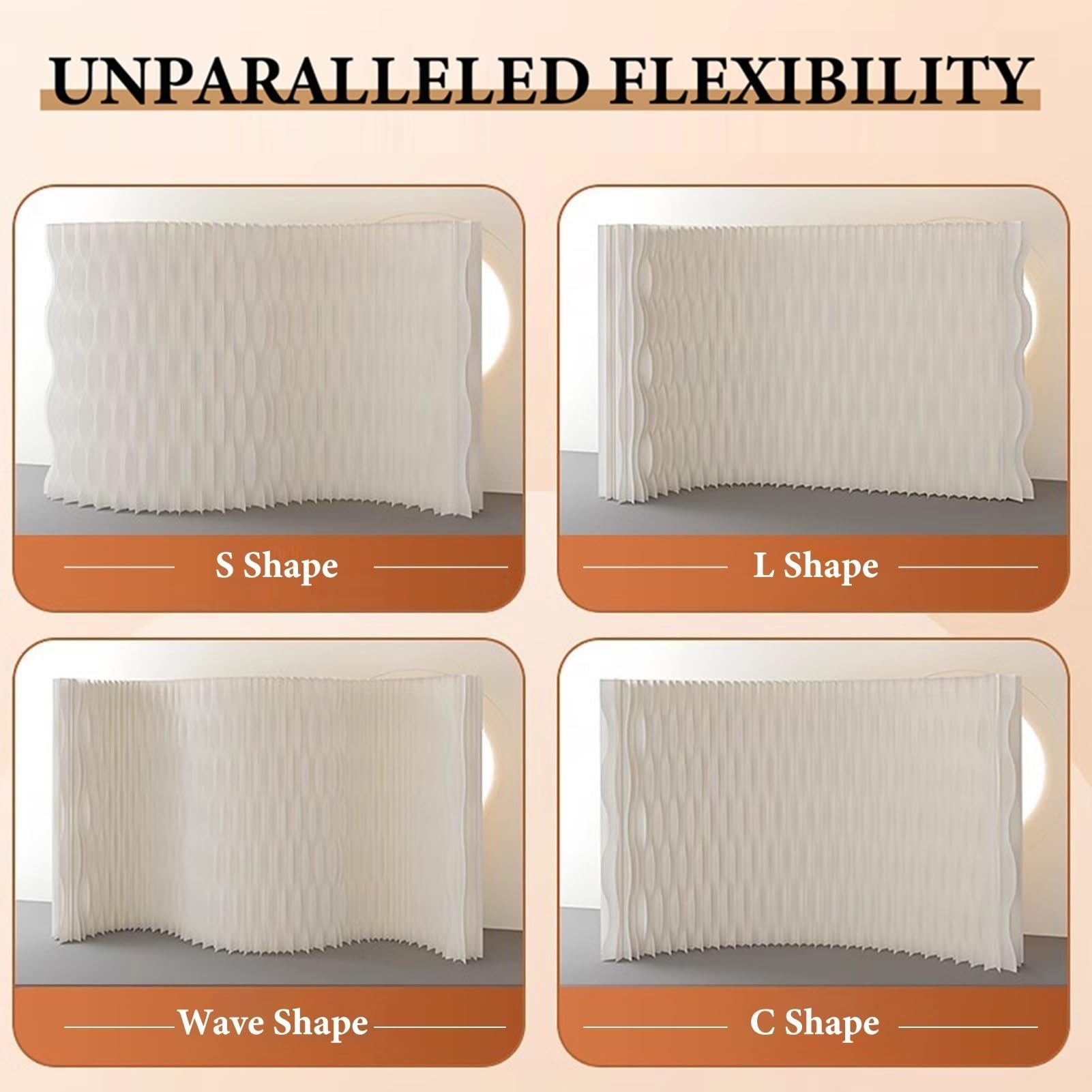 Biombo Separador Panel De Pared De Papel Plegable Para Separación De Habitaciones, Divisor De Habitación Interior De 3,87 Pies De Altura, Pantalla De Privacidad Portátil, Divisores De Habitación(3x1.1