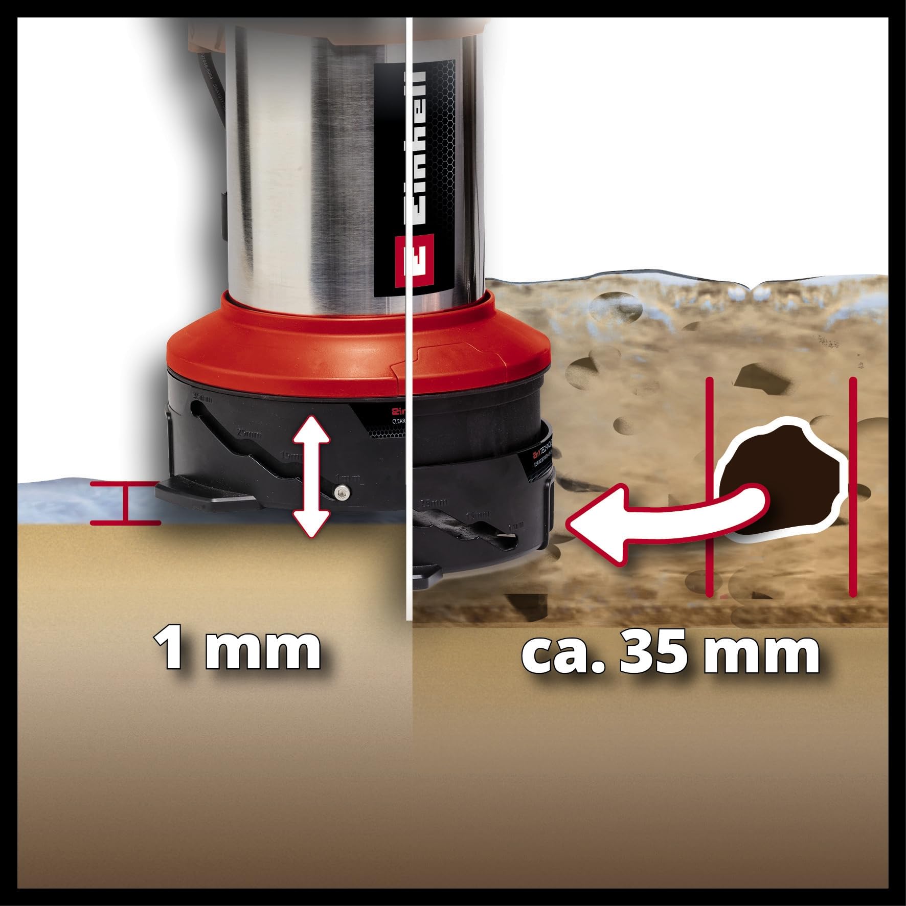 Einhell Kit de drainage GE-DP 7535 N LL 2-en-1 (750 W, Ø de particules jusqu’à 35 mm, débit de refoulement max. 18 500 L/h, avec connecteur rapide et adaptateur universel)