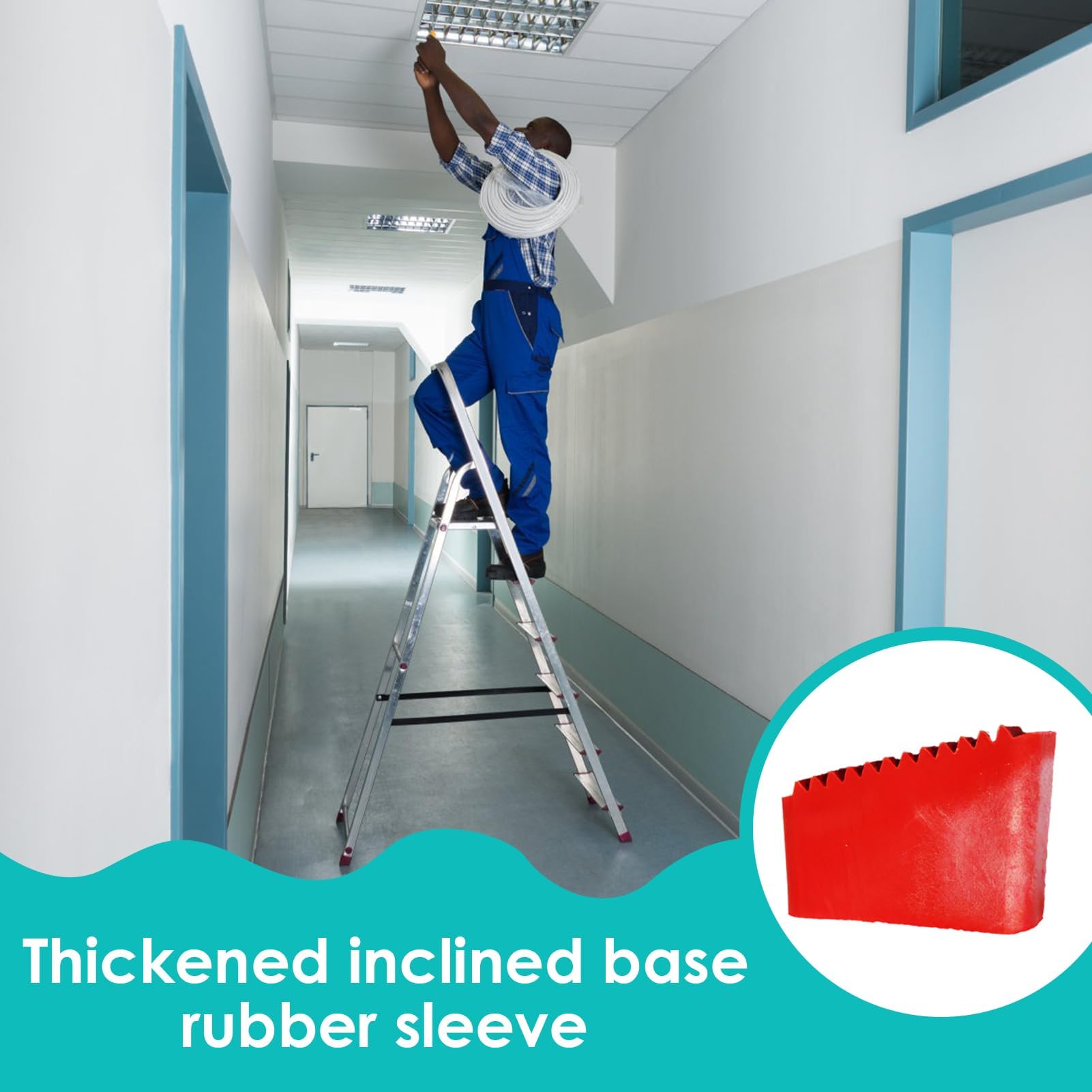 4 Piedini Antiscivolo Per Scale - Gomma Universale, Protezione Pavimento, Riduzione Rumore, Colore Blu - Foto 14
