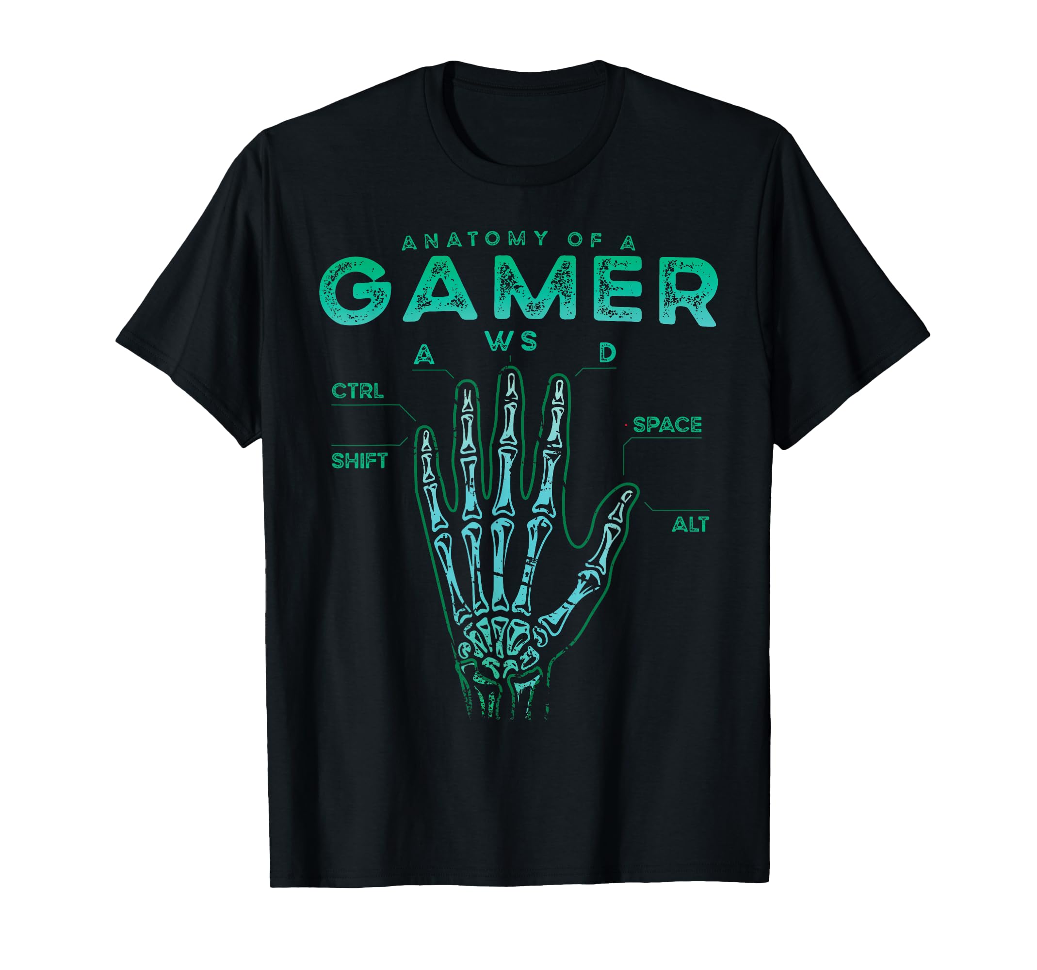 Gamer Anatomy Shirt Skeleton Hand Xray Gaming Video Game T-Shirt