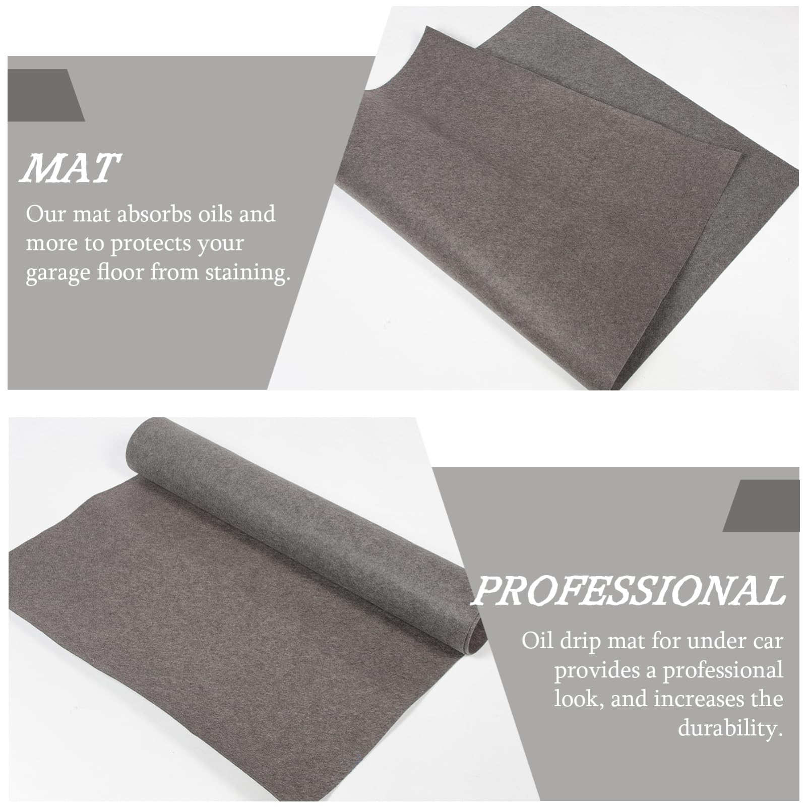 ibasenice Grand Tapis de Sol en Feutre Noir Antidérapant et Résistant à l'usure pour Entretien Automobile et Garage, Tapis Absorbant Huile sous Voiture Pratique et Solide