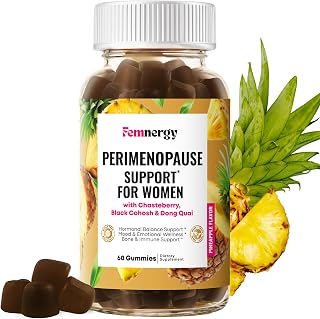 Femnergy Perimenopause Support Gummies for Women - Menopause Relief Estrogen & Hormone Balance Supplement with Black Cohosh Chasteberry Vitamins D3 B6 for Hot Flashes Night Sweats & Mood Swings