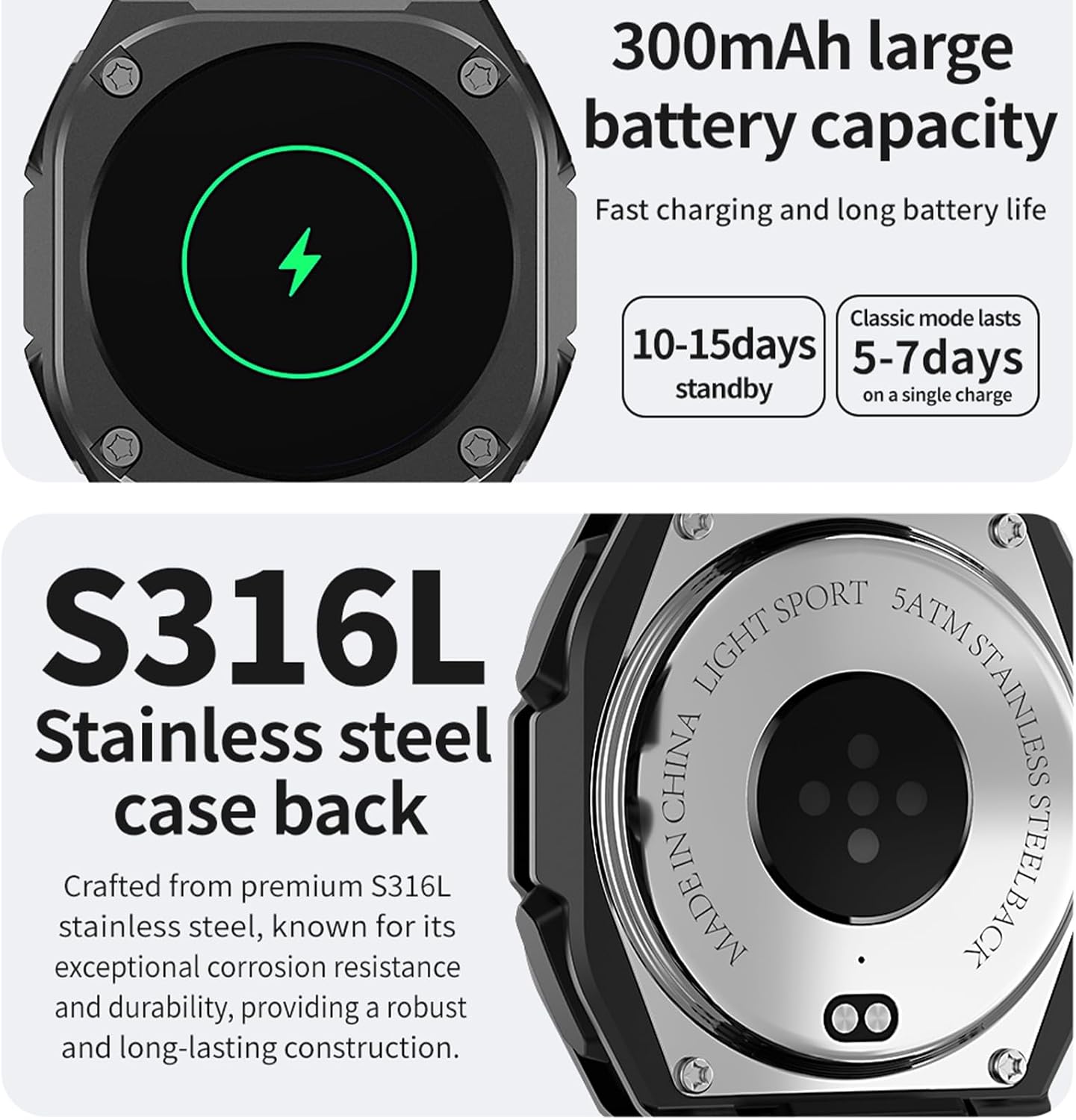 Military Smart Watches for Men Women Fitness Watch Fitness Tracker with Compass Heart Rate Sleep Monitor Step Tracker Calorie Waterproof for Android iOS