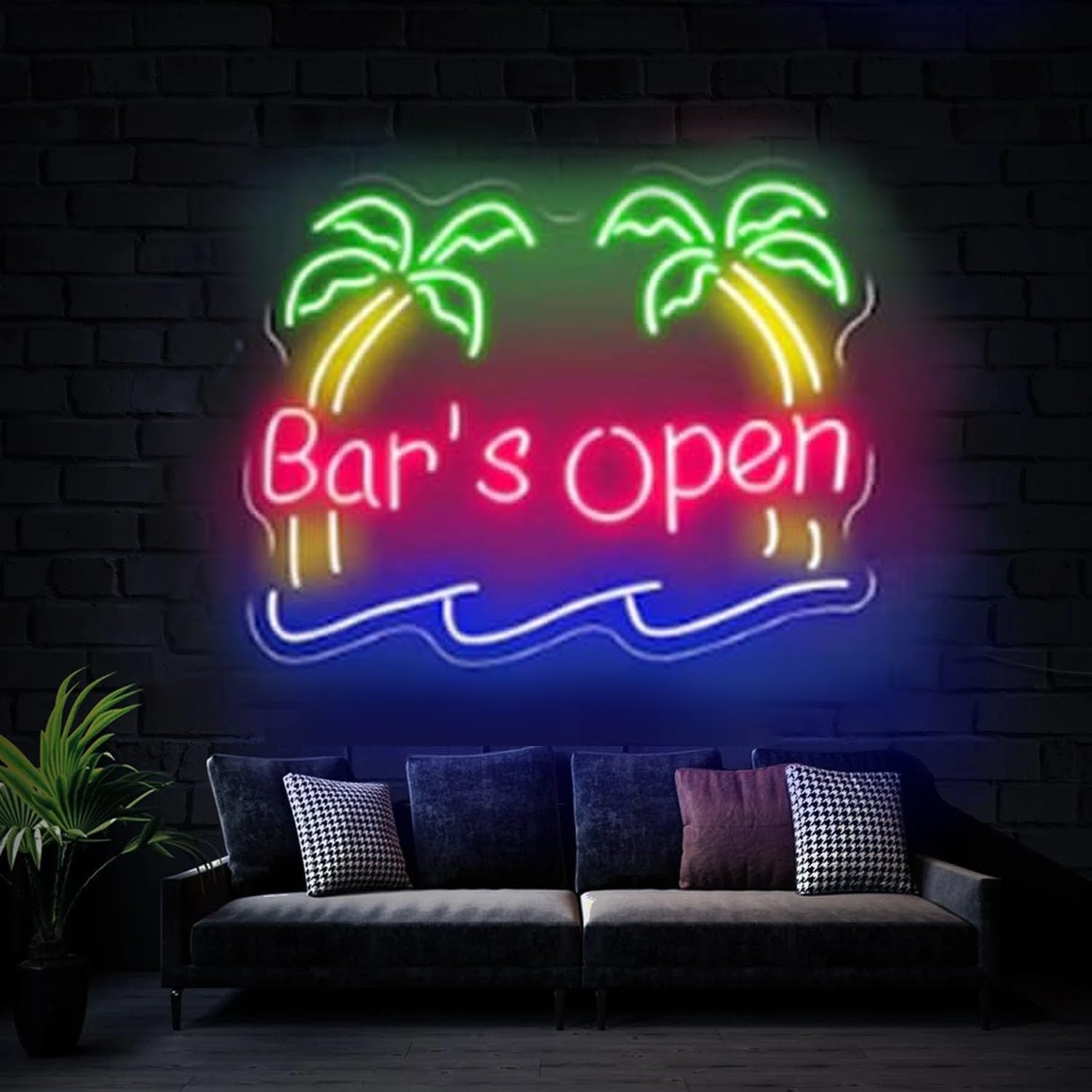 Bar's Open Neon Sign for Wall Decor, Custom Neon Sign, Neon Bar Sign, Home Pub Wall Art, Neon Bar Decor,Led Light Sign for Man Cave Beer Bar, Home Bar Sign, Gift for Him.Size:28inches