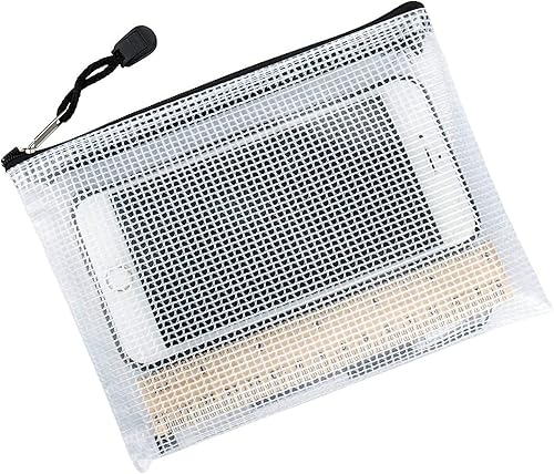 Miniatura 6 de Oaimyy - (9 tamaños, 18 unidades) - Bolsa de malla de plástico con cremallera con cremallera para suministros de oficina, cosméticos, almacenamiento