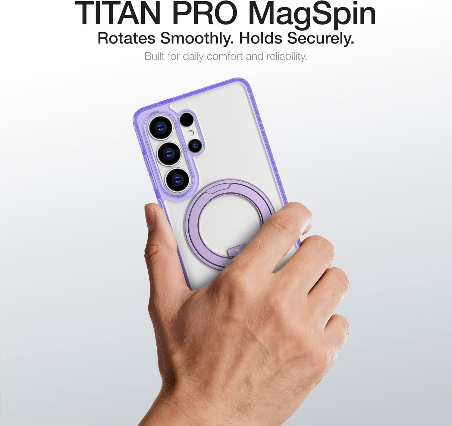 AMAZINGthing for Galaxy S26 Ultra [Titan PRO MagSpin] Case 360° Ring Stand, Designed for MagSafe, 12FT Drop Proof with X-Cushion PRO 7, Shock Absorption, Anti-Yellowing, Raised Camera Frame, Purple