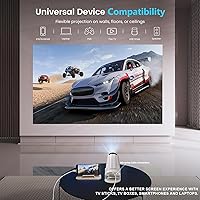 Vista 3 de Wireless Mini Projector with WIFI, 4K 1080P Support Portable Projector 180° Rotatable. 17"-130" Screen Movie Projector. Compatible for Smartphone