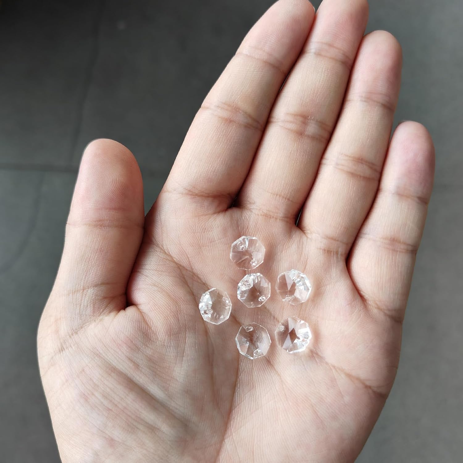 PATIKIL K9 Crystal Octagon Beads 2 Holes Pendants, 60 Pack 10mm Chandelier Prisms Parts Ornaments Hanging Beads for DIY Arts Crafts Decoration, Clear - Image 8