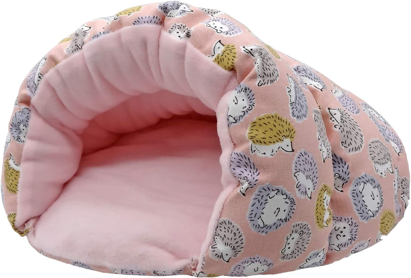 Handmade Portable Sleeping Bag Pouch Hideout Cave Habitat for Hedgehog Guinea Pig Hamster Ferret Squirrel Small Pet Animals Bed Nest House Cage Accessory (Pink)