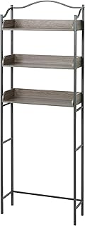 Zenna Home 3-Tier Over-The-Toilet Bathroom Spacesaver, Driftwood Grey/Pewter