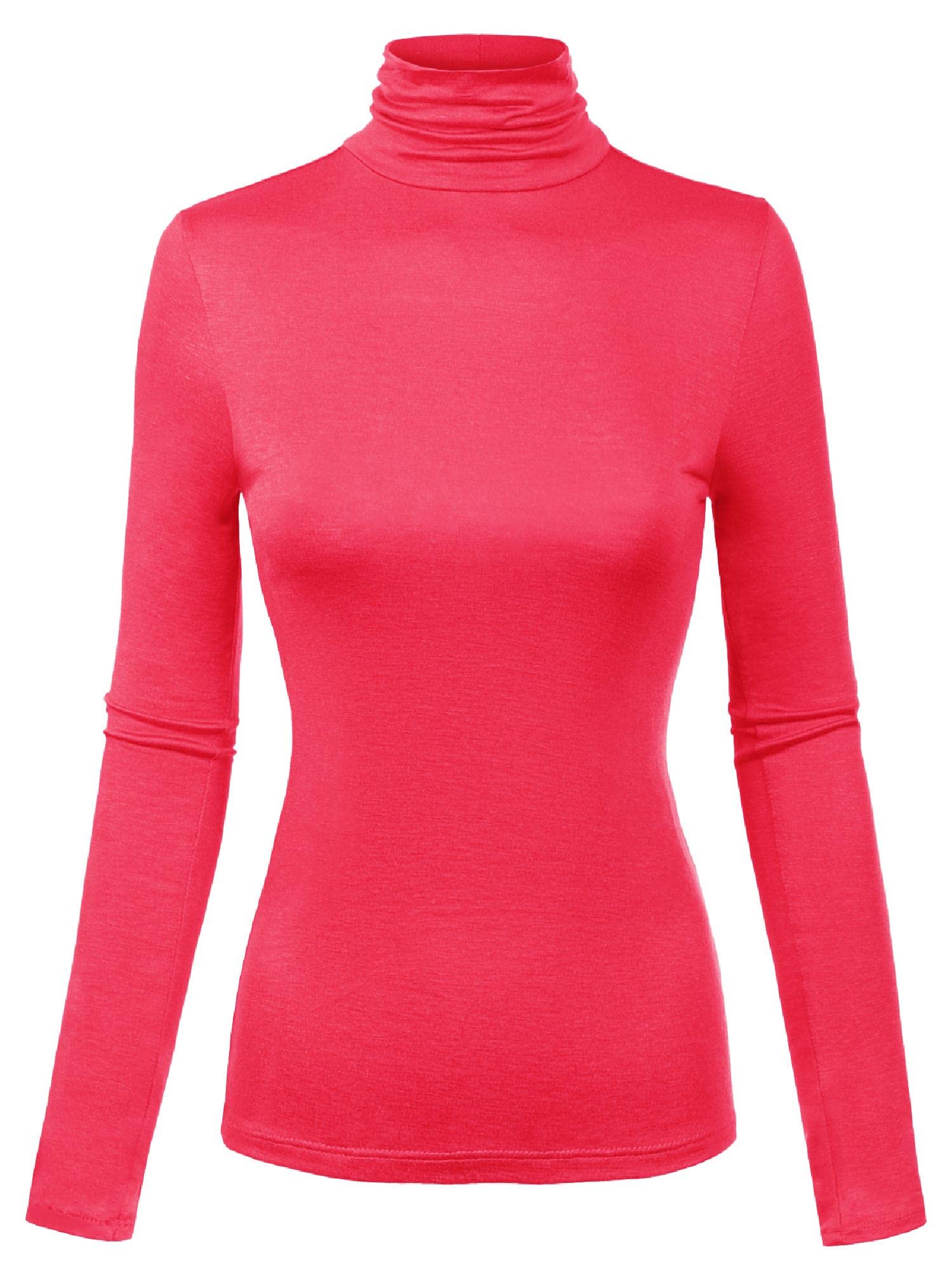 MixMatchy Women's Slim Lightweight Long Sleeve Pullover Turtleneck Mock Shirts Base Layer Undershirts Active Tops