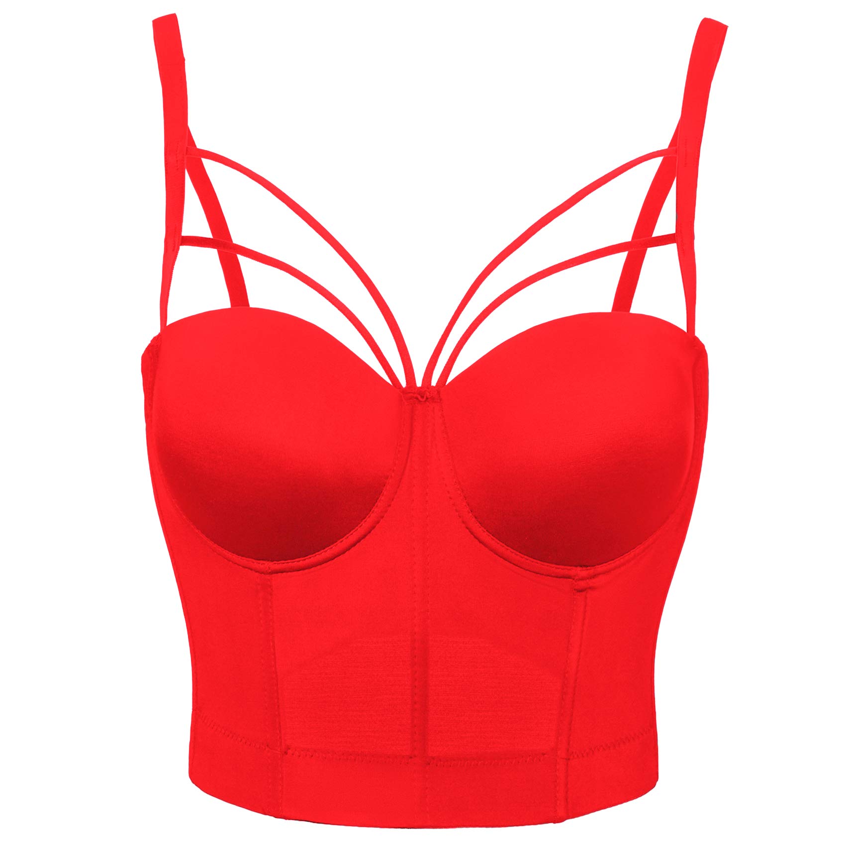 Donne con Reggiseno Corsetto Shapewear Top Ricamato Tracolla Regolabile push up reggiseno