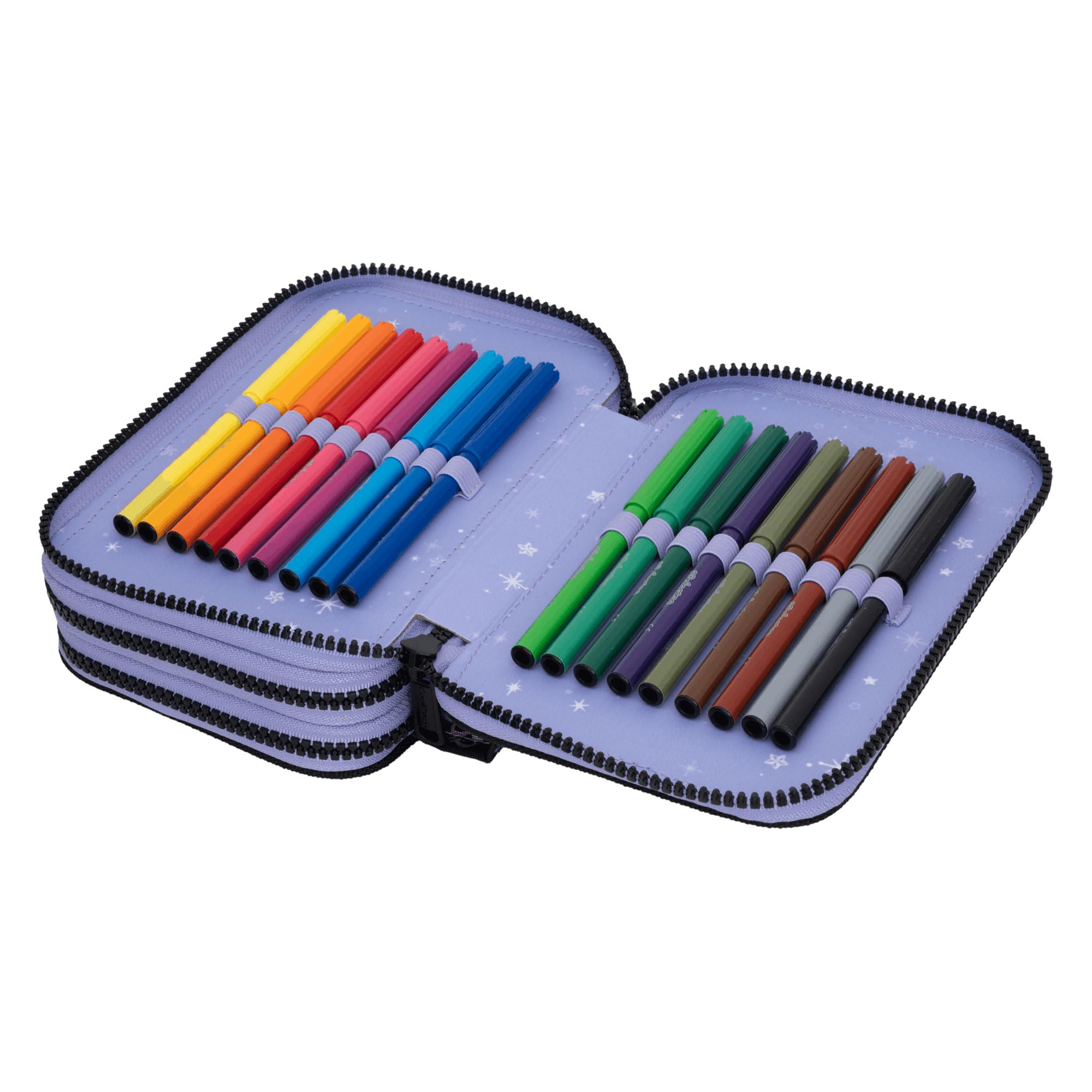CoolPack Kuromi Astuccio Jumper 3-3 scomparti riempiti – Astuccio per studenti con cancelleria – motivo gotico