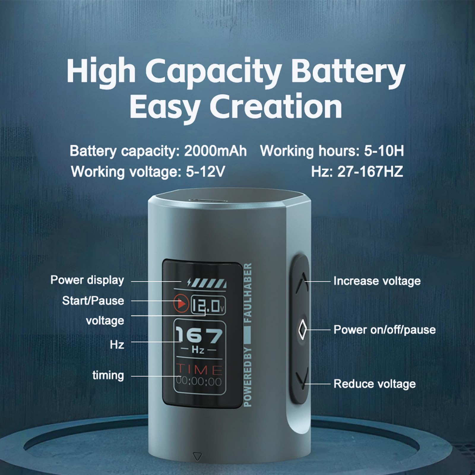 Ai-tenitas Wireless Tattoo Machine, Rotary Tattoo Machine with Faulhaber Motor,2000mah Battery,Tattoo Equipment Supplies for Professional Artists and Tattoo Beginners (4.0mm stroke single machine)