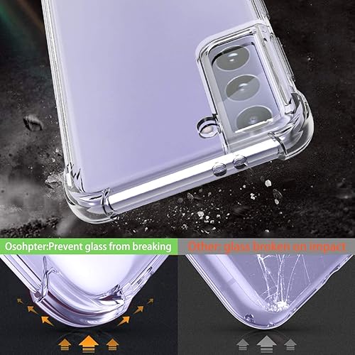 Miniatura 3 de Osophter para Galaxy S21 Plus, funda para Samsung S21 Plus, transparente, esquinas reforzadas, TPU, absorción de golpes, flexible, para Samsung