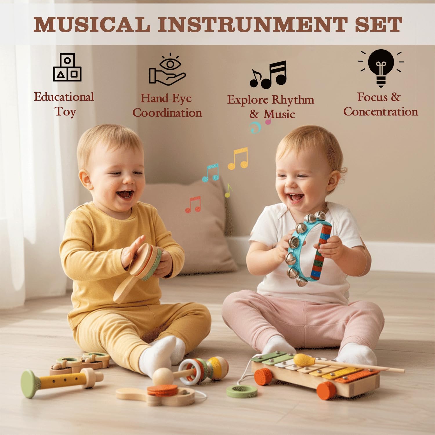 ALBIOON Kids Musical Instruments 10 Pcs - Image 6
