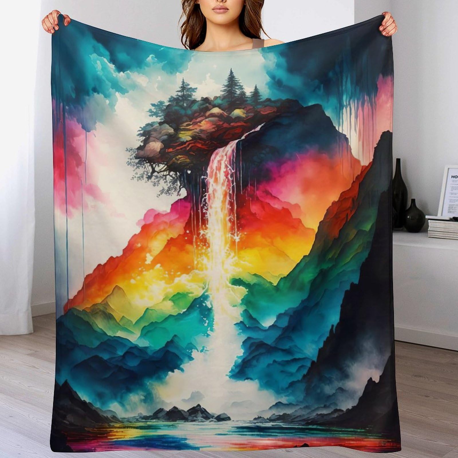 Couverture Polaire Paysage Japonais 130×150cm pour Soirée Cocooning Canapé