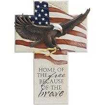 Grace4Joy Patriotic Christian Wall Cross Decor - 8 American Flag Bald Eagle Wall Art, USA 4th of July 250th Anniversary Home Decor