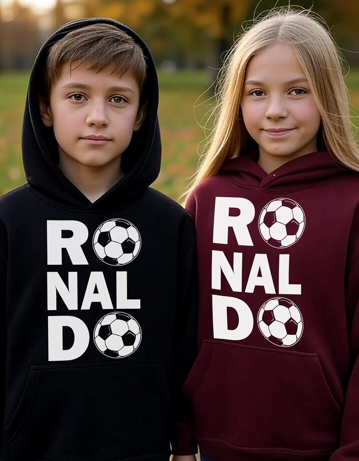 FerociTees Kids Unisex Ronaldo Soccer American Football Hoodie