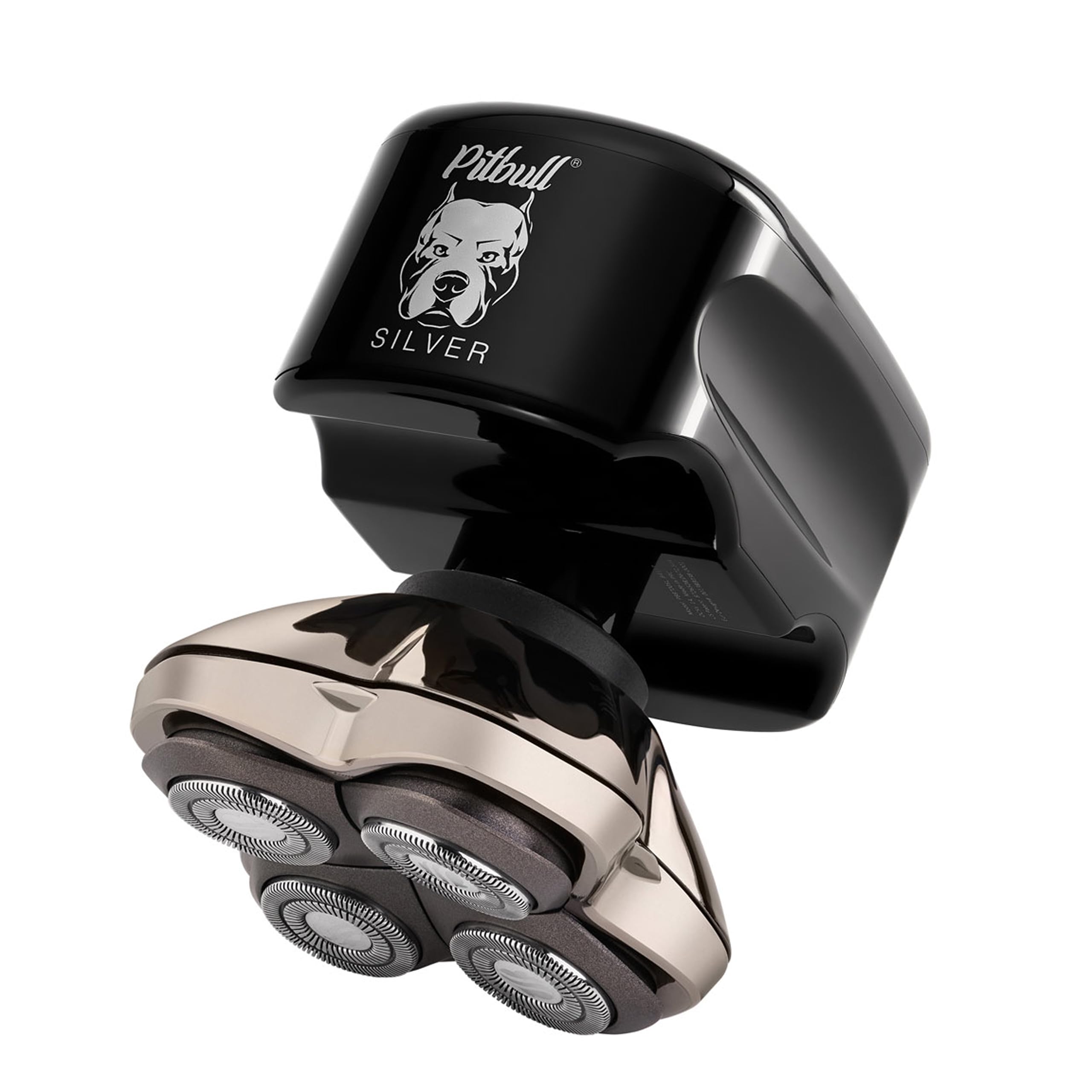 Skull Shaver Pitbull Silver Pro SX5 Kopf- und Gesichtsrasierer Elektrorasierer für Herren Nass Trocken Kabellos Wasserfest