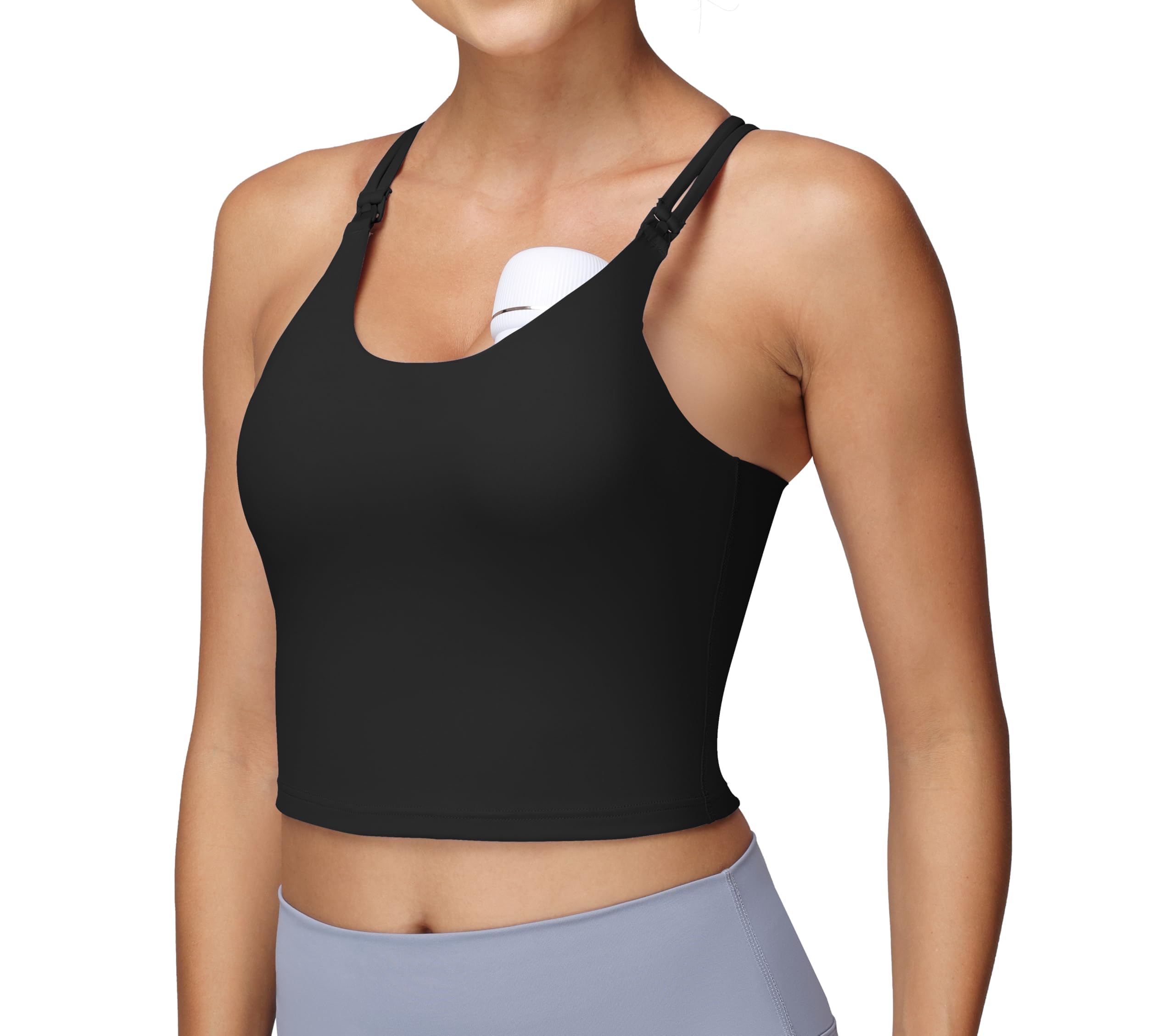 Schwangerschafts Still BH Still Top Damen U-Ausschnitt mit Gekreuztem Rücken Tank Top Yoga Workout Sport BH