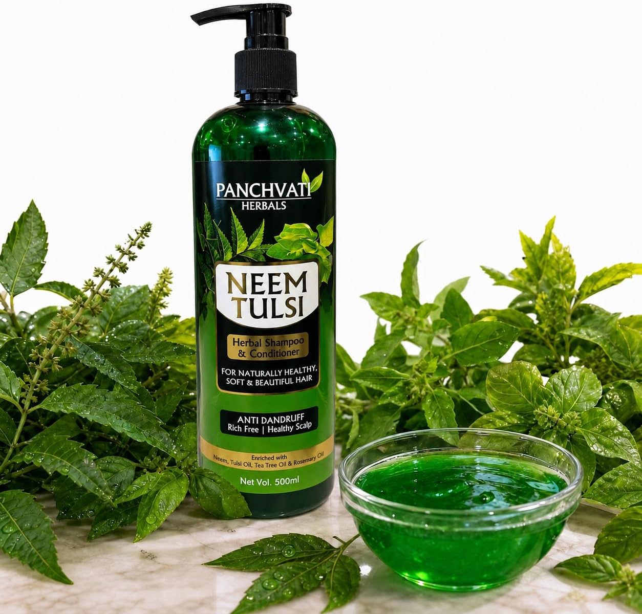 Herbals Neem Tulsi Hair Shampoo helps maintain a perfect balance between healthy growth of the hair Control hair fall 450 ml