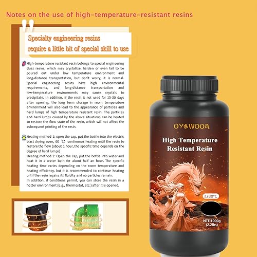 Miniatura 5 de Resina de impresora 3D resistente a altas temperaturas, hasta 536.0 F, resina de impresión 3D de alta precisión para ingeniería, piezas