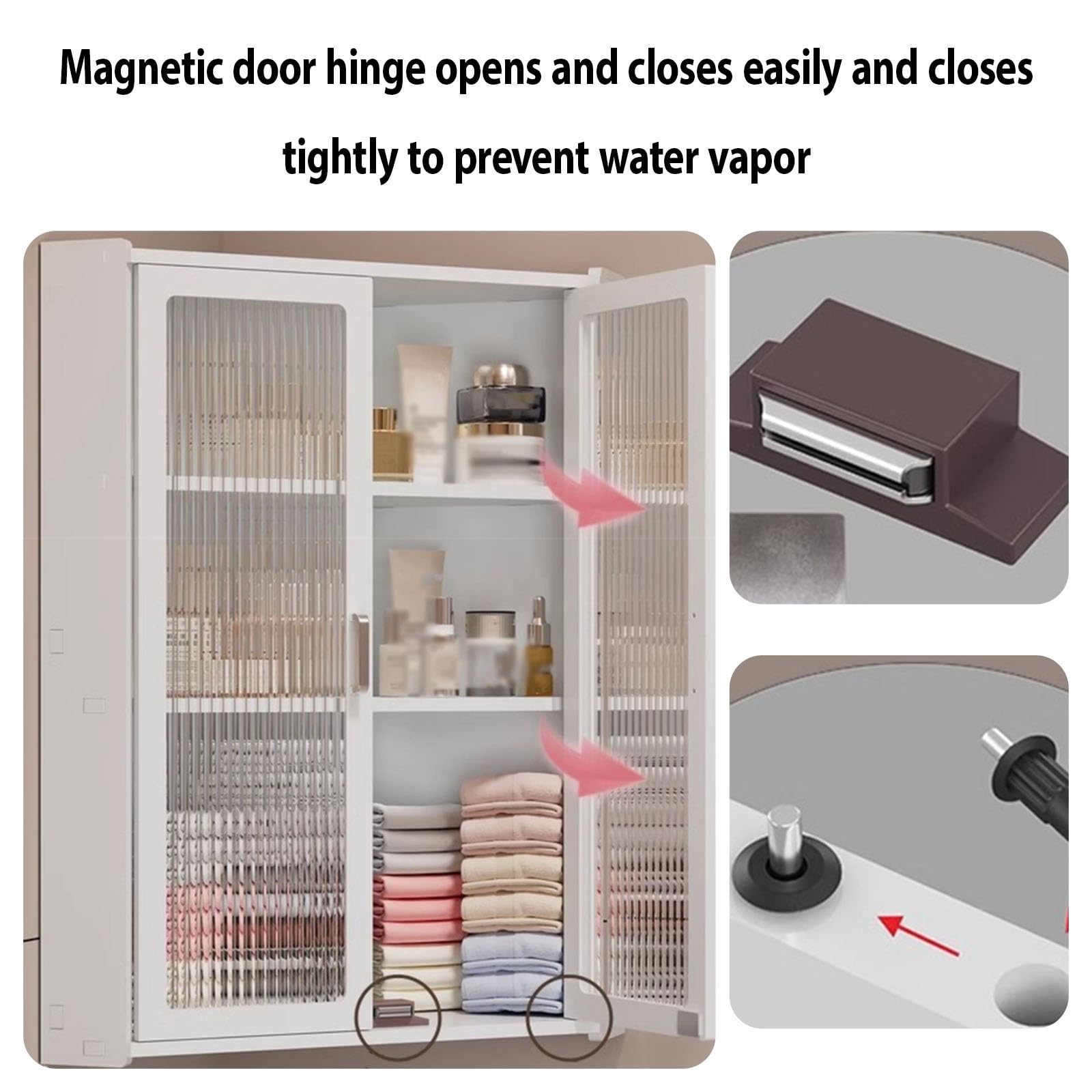 Badezimmer-Holzschrank, 3-stöckiges Eckregal für Küche und Badezimmer, schmaler Wandschrank, Organizer, Etagenspind mit einer Tür (25 x 25 x 70 cm)