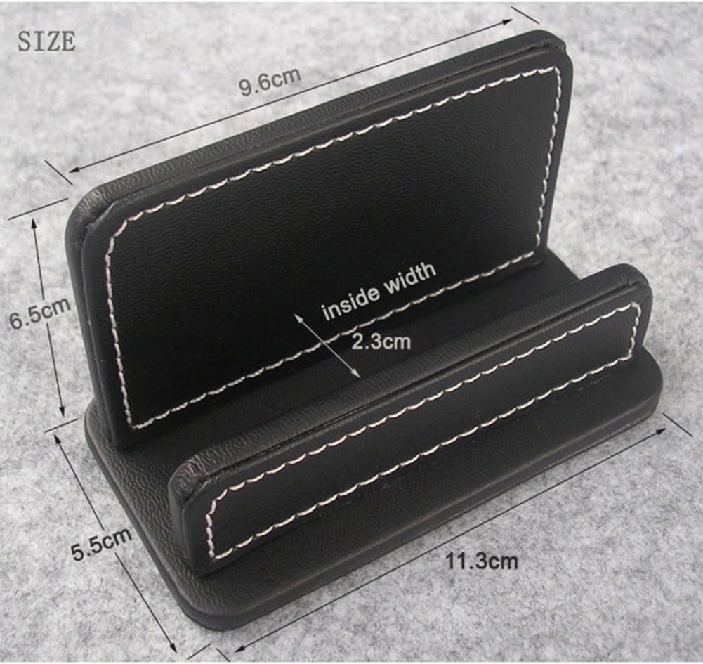 KINGFOM 3PCS/SET Desk Organizer Sets Leatherette Office Accessories Supplies Including Tissue Holder,Pencil Holder and Business Name Cards Stand Black