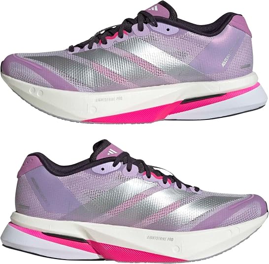 adidas Women's Adizero Boston 13 Running Shoes Sneaker, Chalk