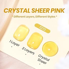 Beetles Yellow Gel Nail Polish, 15ML Clear Yellow Jelly Gel Polish Sheer Translucent Effect Neutral Nail Polish Soak Off UV Golden Sunshine Series French Nail Art Manicure Salon Gift for Women