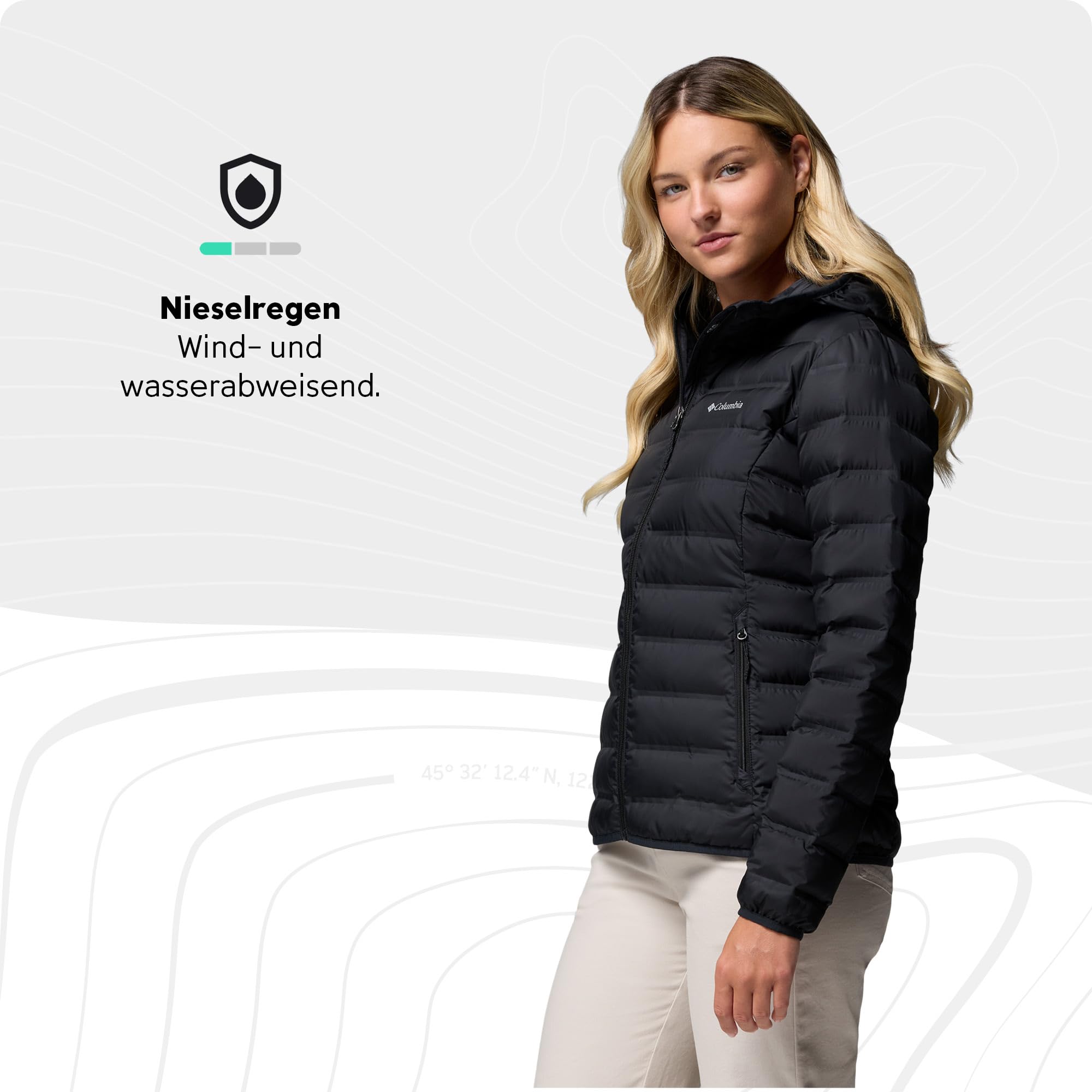 Columbia Damen Lake 22 Down Long Hooded Jacket