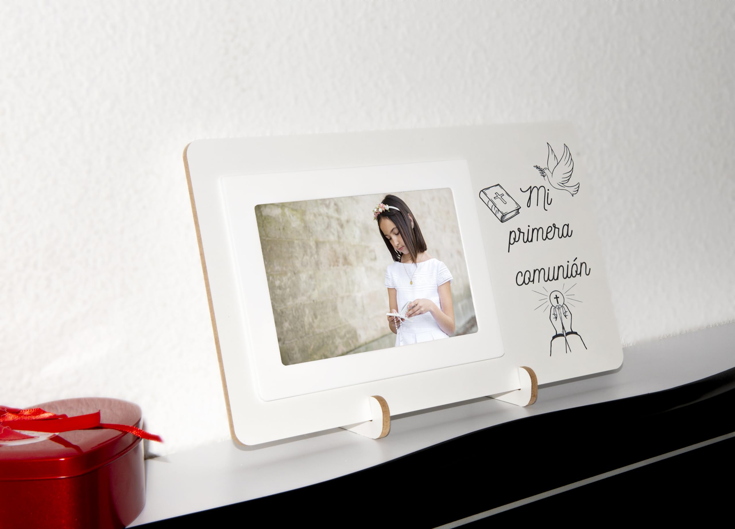 Set 5 Cornici Personalizzate Con Nome Cuoricini E Frase Idea Bomboniera Comunion - Foto 11