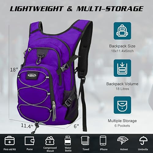 Miniatura 2 de Mochila de hidratación con vejiga de agua de 3 litros, mochila de hidratación aislada para correr, mochila de agua ligera para senderismo, ciclismo,