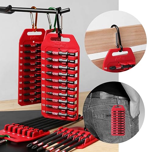 Miniatura 5 de Juego de brocas de impacto con clip, 10 piezas, 2 Phillips, 2 pulgadas de longitud, resistencia industrial, vástago hexagonal de 14 pulgadas