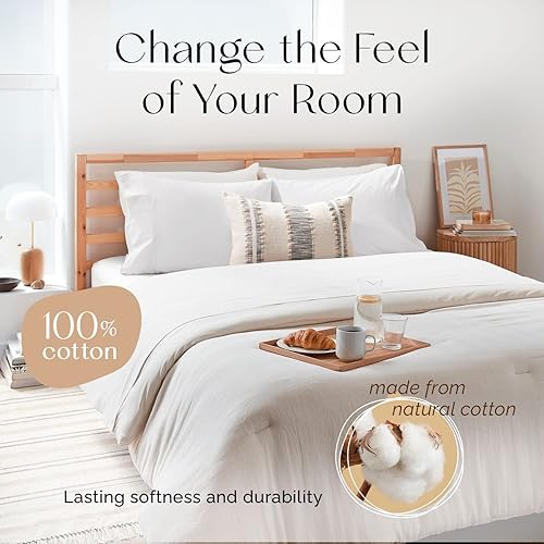 Miniatura 8 de Everyday Sábana bajera ajustable de percal y 1 funda de almohada sin sábana plana o superior, 100% algodón, bolsillo profundo de 15 pulgadas,