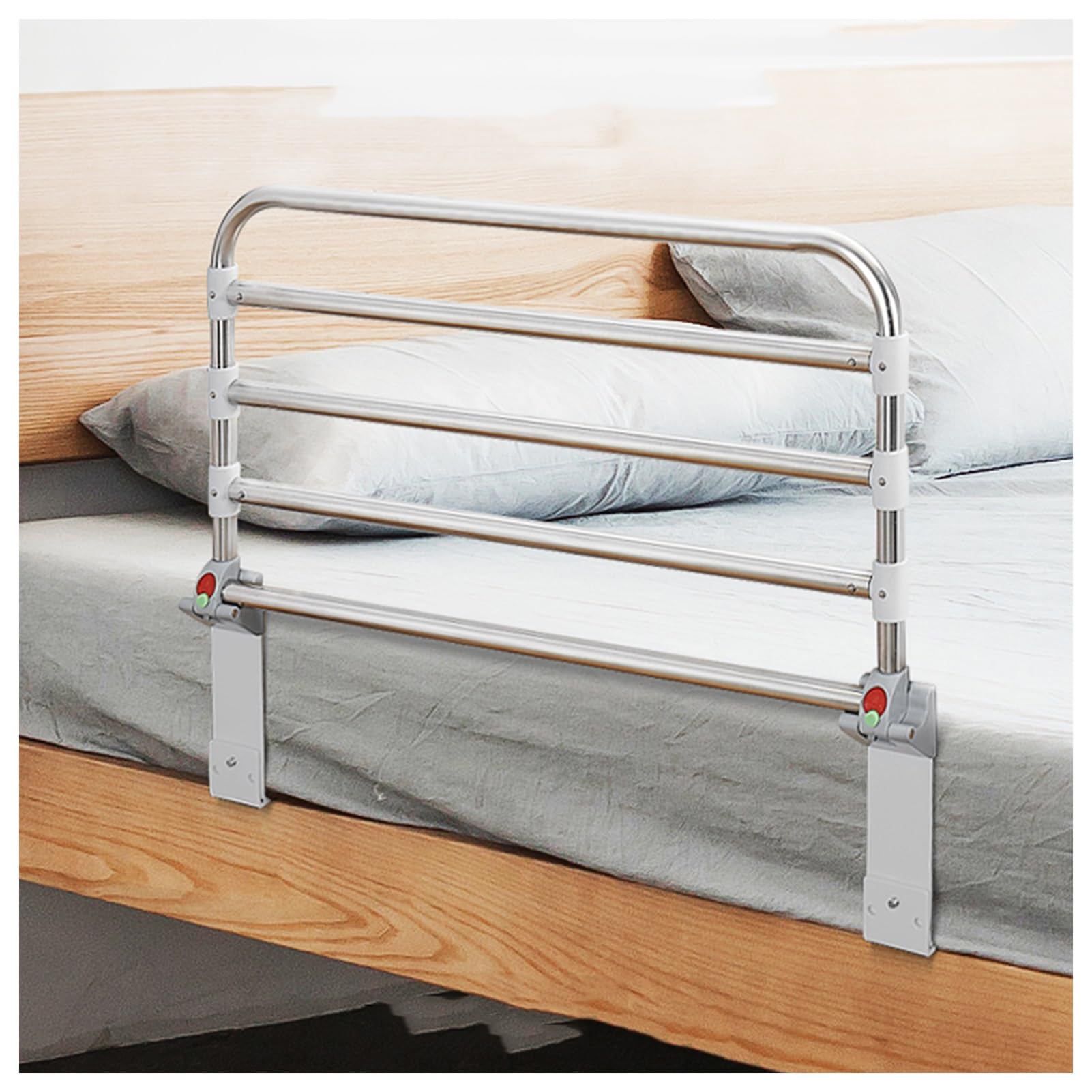 Sponda Di Sicurezza For Letto, Struttura Pieghevole Di Aiuto Al Letto, Corrimano Sul Comodino In Acciaio Inossidabile, Adatto For Anziani, Disabili E Donne Incinte(90x50cm)