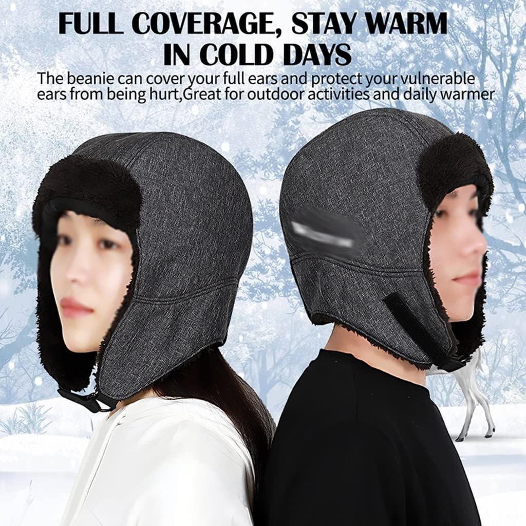 VIDI Gorro Deportivo De Invierno para Hombre Y Mujer Grueso Cálido para Esquí Pescasenderismo Resistente Al Viento Con Orejeras para Ciclismo