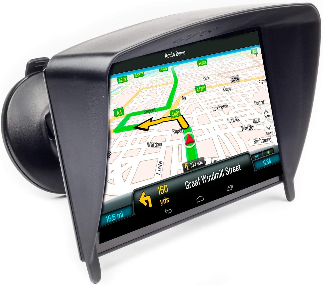 Digicharge Sat Nav GPS Sun Shade Visor For 7’’ Garmin DriveSmart 76 Dezl LGV710 LGV700 Camper 785 CamperVan Fleet 780 790 TomTom Go Discover Go Expert Exclusive 7'' Avtec Dezlcam 785 NavPal Anti-Glare