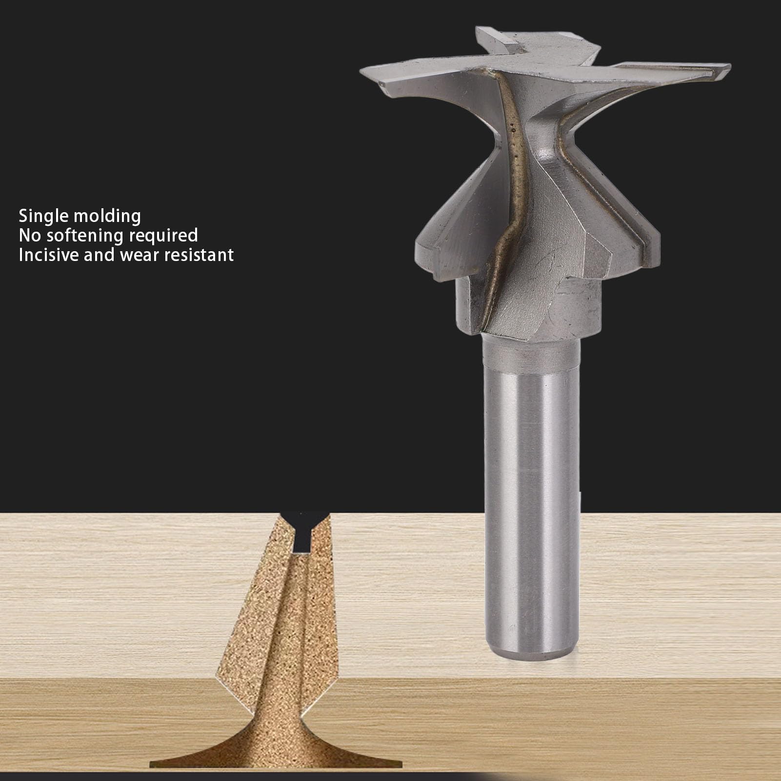 Punta per Fresa per Legno con Gambo 1/2 Pollice con Punta R, Punta per Fresa per Coltello Integrata per Piegatura Ad R30 per Spessori 16-30 Mm, Punta per Fresa per Linguetta e