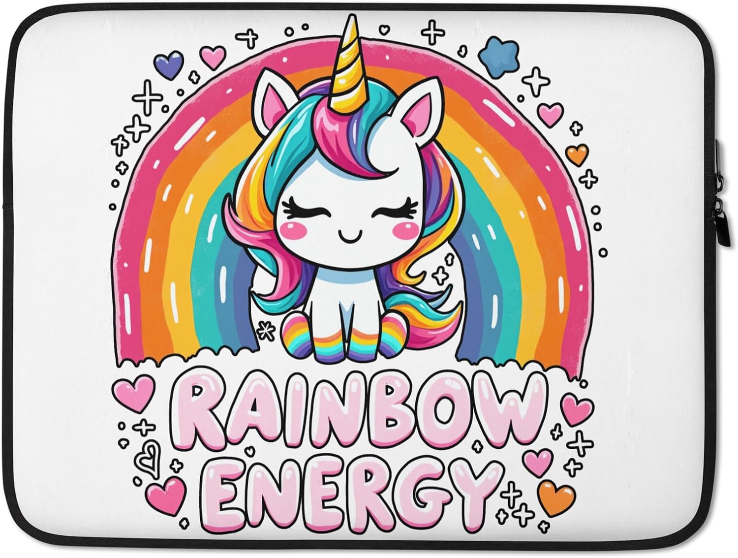 Rainbow Energy Unicorn Kawaii Magic Pastel Rainbow Graphic Laptop Sleeve