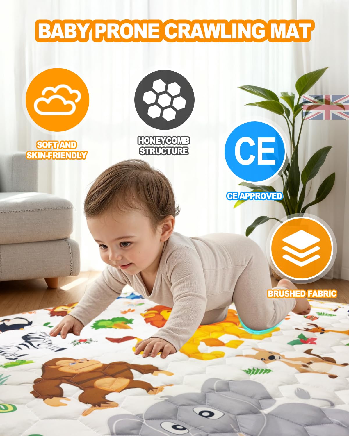 Baby Play Mat, Foldable Kids Playmat, Baby Play Mats for Floor 127x127cm Waterproof Safe Floor Carpet - Image 2