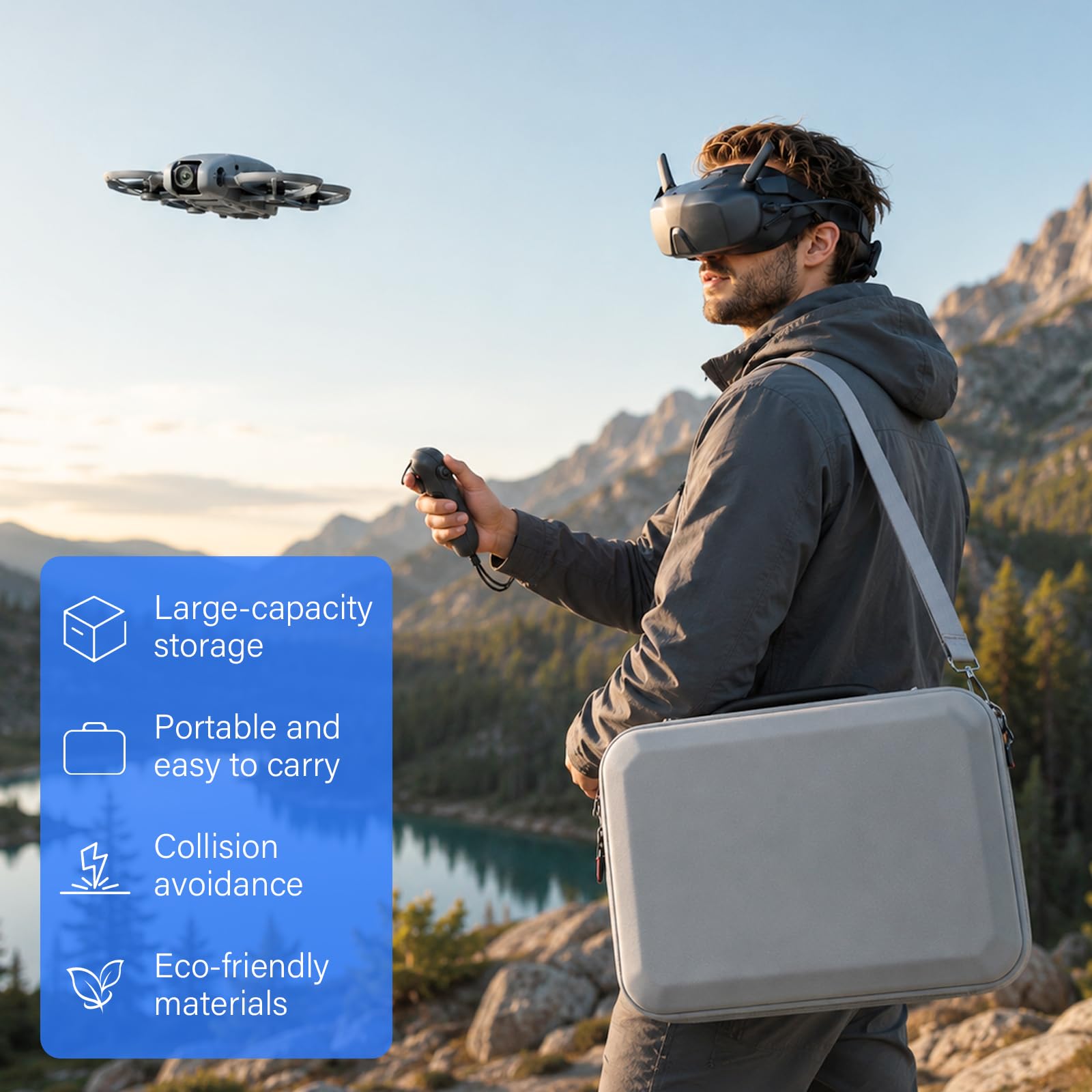 Étui Case pour DJI Neo 2 et Goggles N3, Sacoche pour DJI Neo 2 Motion Fly More Combo Accessoires, pour Goggles N3 et RC Motion 3 Transport Boîte de Voyage, pour Rangement Drone