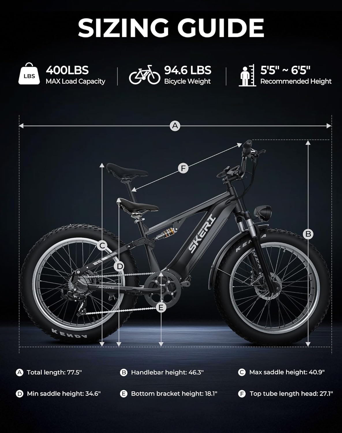 Skeri Electric Bike for Adults, 1000W Motor 28MPH All-Terrain Ebike, 48V 20AH Battery 85 Miles Long Range, 26" Fat Tire Full Suspension Mountain E-Bike, Aluminum Alloy Frame