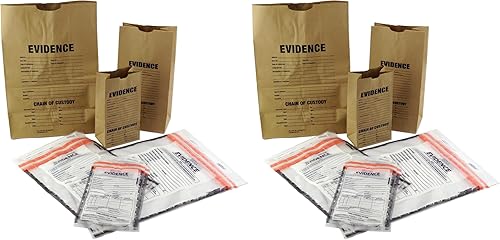 Miniatura 10 de Bolsas de evidencia, paquete de muestra de papel y plástico (12 bolsas)