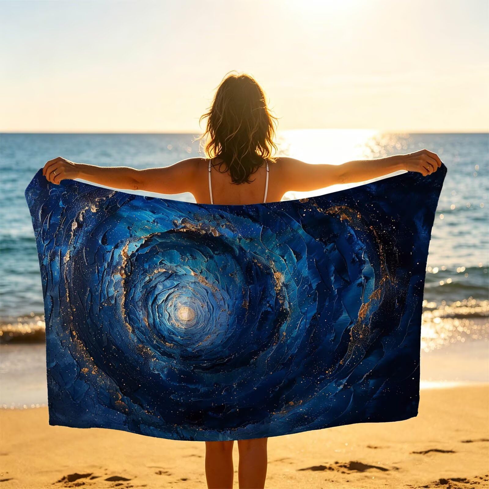Abstracto Toalla Playa 220 x 160 Resistente a la Arena Secado rápido Ligero, Toalla Playa Grande 160x220cm Suave Cómodo como Gym Yoga Sauna Toallas Baño Grandes Travel Essentials Universo XTLS-5765