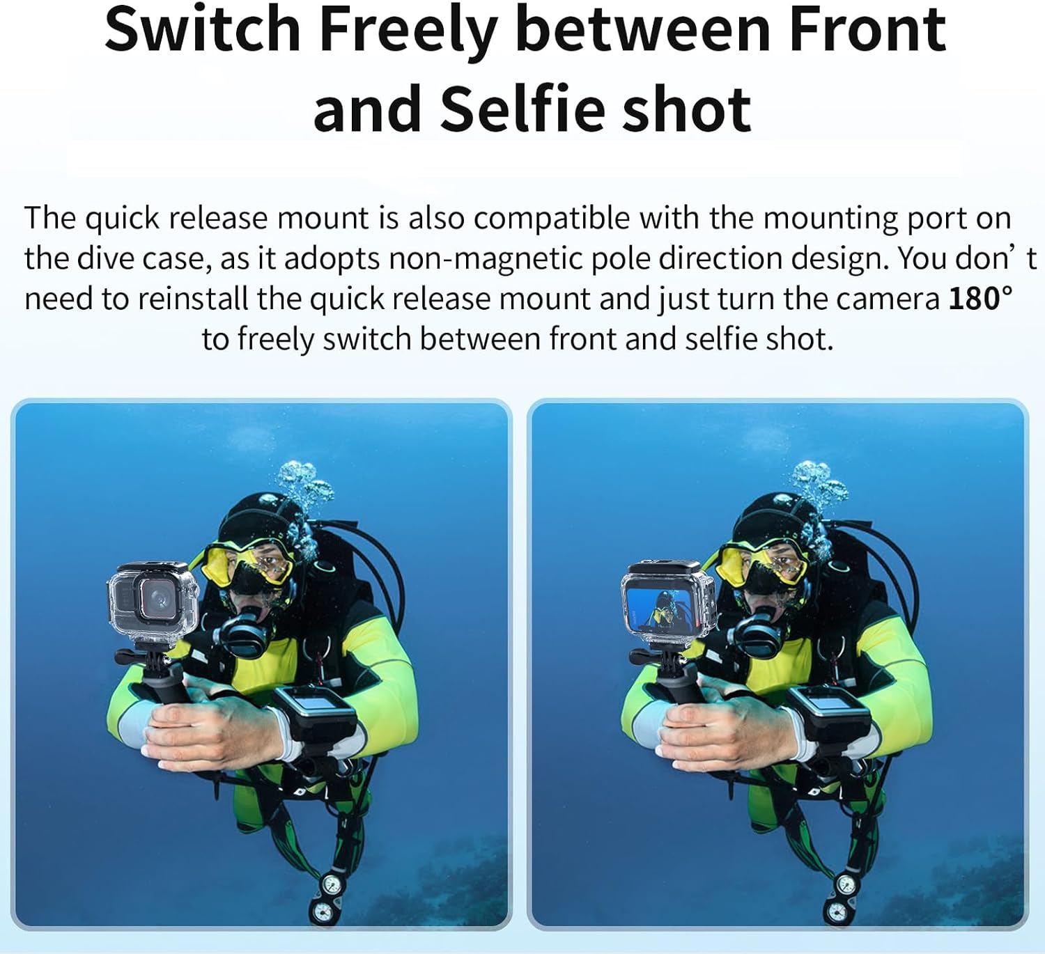 Waterproof Case Underwater Dive Case Protective Shell for Insta360 Ace Pro Action Camera 60M/197FT Diving Housing Cover Shell