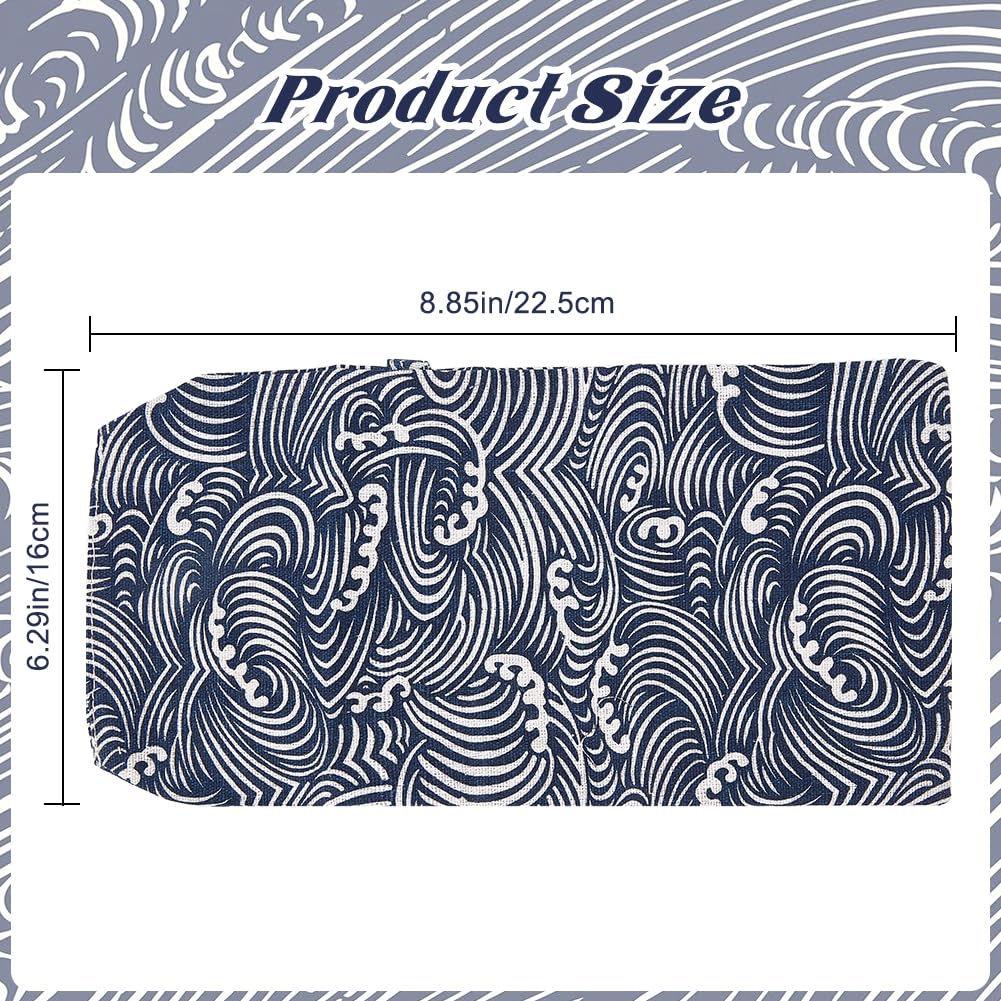 CRASPIRE Book Cover Fit A6 Size 6.3 x 4.3 inch Soft Linen Fabric Japanese Ocean Wave Washable Book Sleeve Hardcover Paperback Softcover Book Protector for Book Lovers Classroom Students Teacher - Image 2