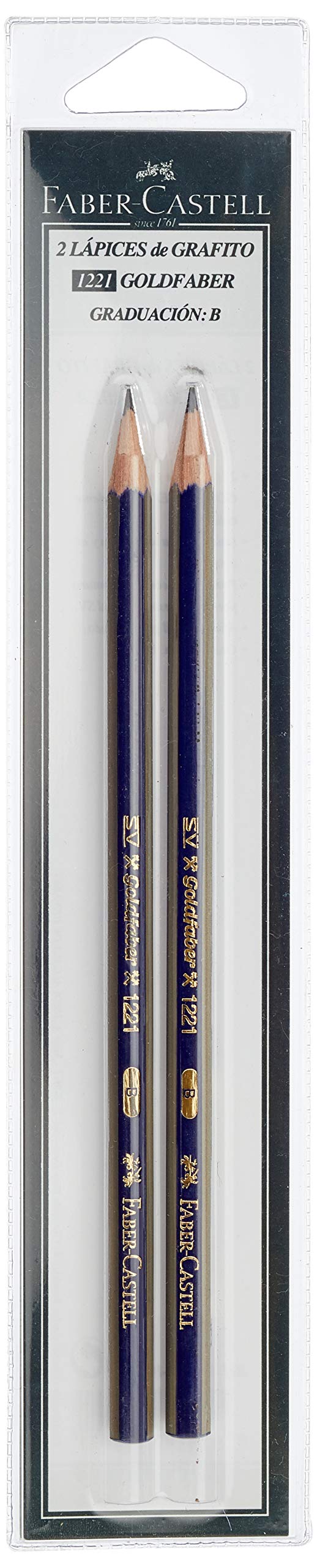 Lápiz grafito Goldfaber 1221 B blíster 2 unidades
